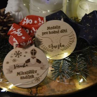 🌲🧑‍🎄 Originální Mikulášská odměna pro děti! 🧑‍🎄🌲 Dřevěné gravírované medaile ve dvou krásných variantách, ideální jako...